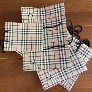 4 Authentic Burberry Plaid Shopping Bags Totes